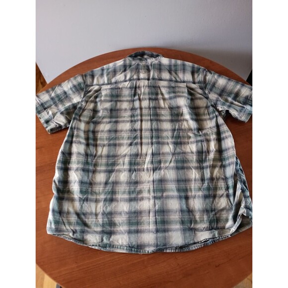 Carhartt Shirt Mens XXL Plaid Relaxed Fit Short Sleeve Casual Button Up Pockets - Picture 7 of 9